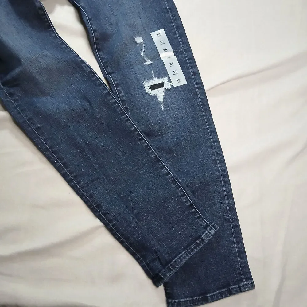 Old Navy Jeans KARATE Slim Distressed Flex Max Denim Pants NWT Youth Girls 14